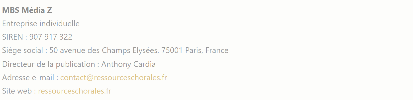 Informations sur l'éditeur